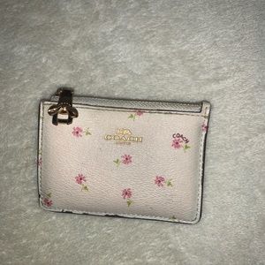 Floral Coach card case keychain
